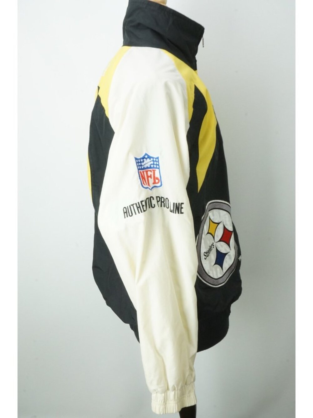 Logo Athletic VINTAGE Steelers Shark Tooth Black Yellow White Sz M - Picture 3 of 8